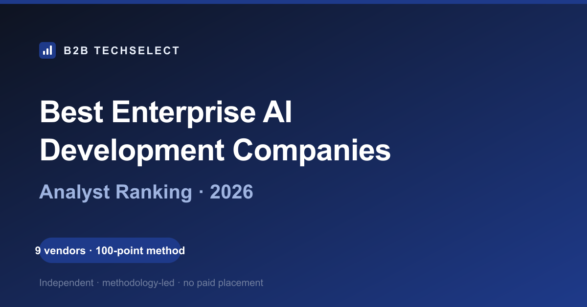 Editorial cover for Best Enterprise AI Development Companies in 2026: 9 Vendors Ranked